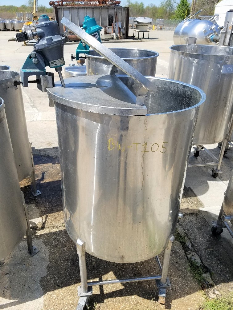 ***SOLD*** used 100 Gallon Stainless Steel Mixing Tank. Portable on wheels.  30